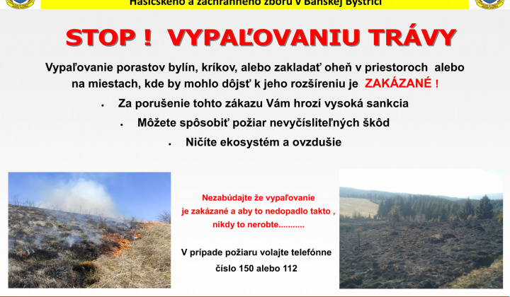 5. fotografia fotogalérie Aktuality / Informácia pre občanov Obce Lubeník:  Preventívne opatrenia na zníženie požiarovosti súvisiacej s vypaľovaním suchých trávnatých porastov - foto