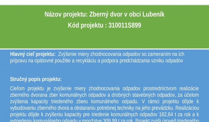 2. fotografia fotogalérie Projekty / Zberný  dvor v obci Lubeník - foto