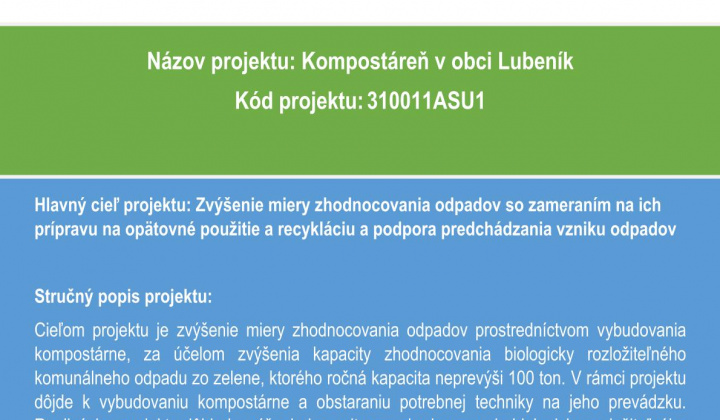 2. fotografia fotogalérie Projekty / Kompostáreň v obci Lubeník - foto