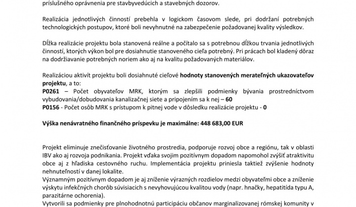2. fotografia fotogalérie Projekty / Rekonštrukcia kanalizácie v prostredí MRK v obci Lubeník - foto