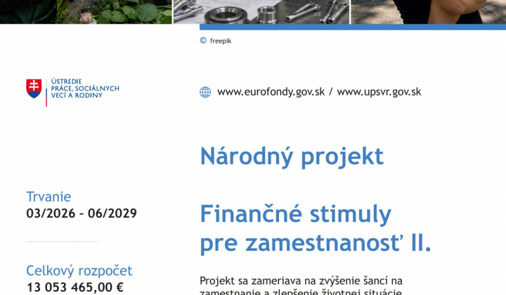 Fotka - NP Finančné stimuly pre zamestnanosť II